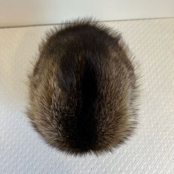 Vintage 80s Stella Creations Real Mink Fur Lined Women’s Hat Winter Warm Natural - Picture 7 of 11